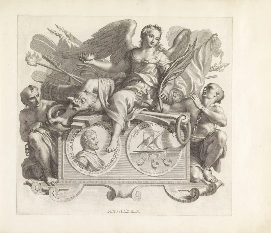 Portret Van Giovanni Barbarigo En De Personificatie Van Militaire Overwinning Wall Art by Robert van Audenaerde - High-Resolution Digital Print
