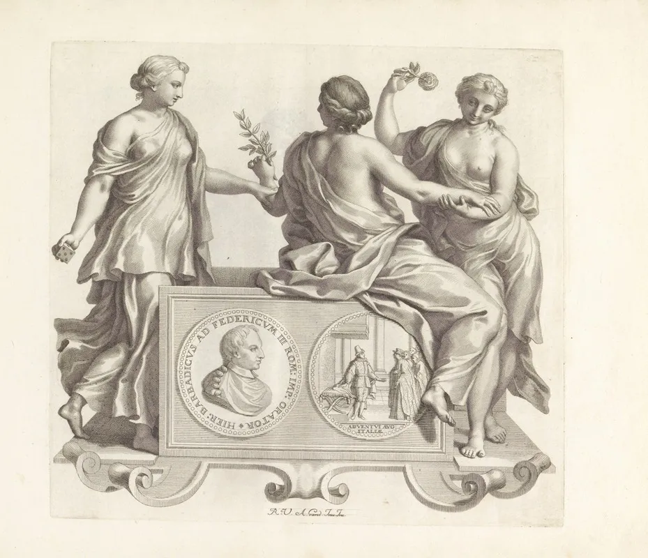 Portret Van Girolamo Barbarigo En De Personificatie Van De Vriendschap Wall Art by Robert van Audenaerde - High-Resolution Digital Print