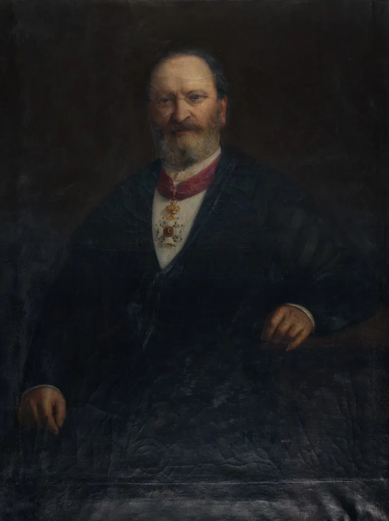 Portret Van Joseph Gantrelle Hoogleraar Aan De Faculteit Letteren En Wijsbegeerte Te Gent Wall Art by Jules De Bleye - High-Resolution Digital Print