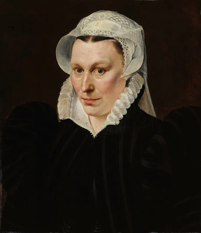 Portret Van Magdalena Plantin Wall Art by Adriaen Thomasz. Key - High-Resolution Digital Print