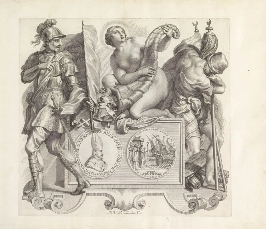Portret Van Marcantonio Barbarigo En De Personificatie Van Gods Gunst Wall Art by Robert van Audenaerde - High-Resolution Digital Print