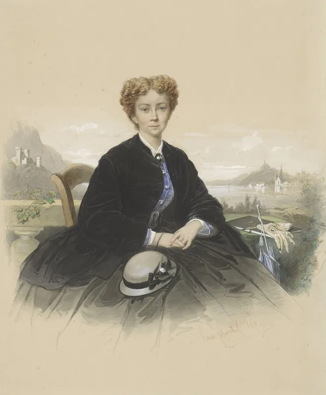 Portret Van Maria Elisabeth Adolphine Waller Schill Wall Art by Louis Chantal - High-Resolution Digital Print
