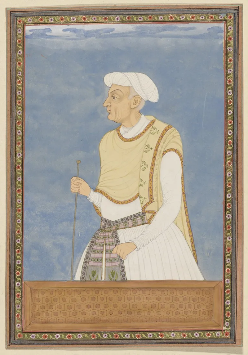 Portret Van Neknam Khan Hij Is Vizier Van Sultan Abdullah