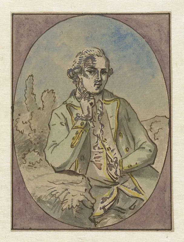 Portret Van Onbekende Man In Ovaal