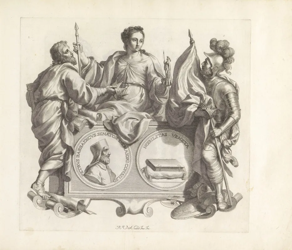 Portret Van Pietro Barbarigo En De Personificaties Van Bestuur Krijgsmacht En Edelheid Wall Art by Robert van Audenaerde - High-Resolution Digital Print