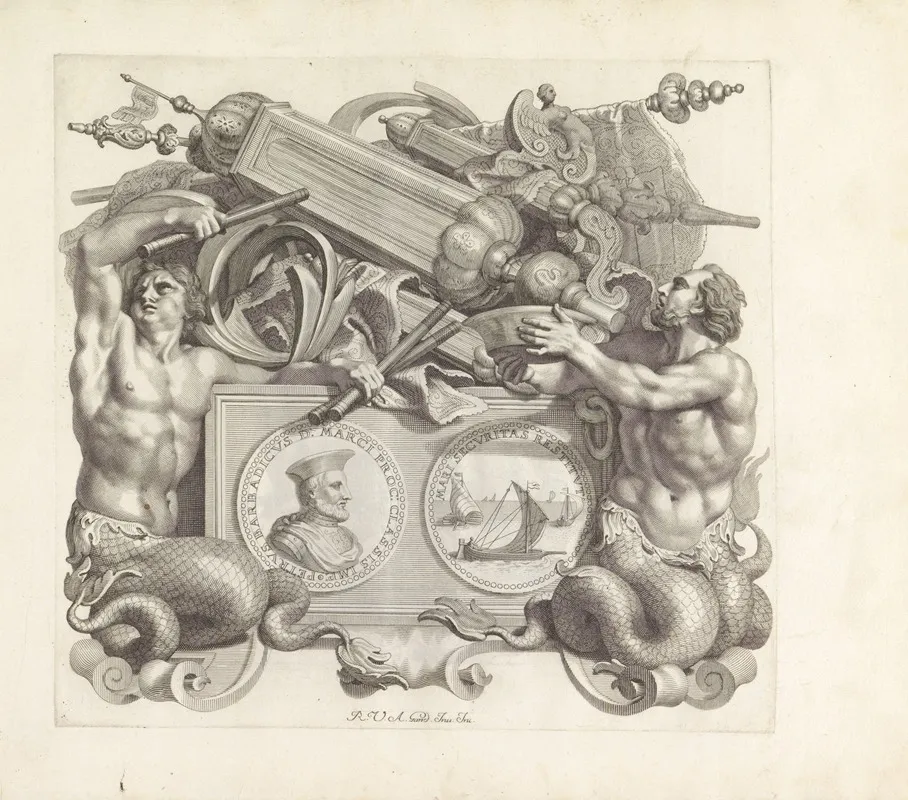 Portret Van Pietro Barbarigo Met Zeemeermannen Wall Art by Robert van Audenaerde - High-Resolution Digital Print
