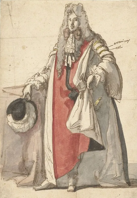 Portret Van Willem Iii In Staatsiekleed Wall Art by Caspar Netscher - High-Resolution Digital Print