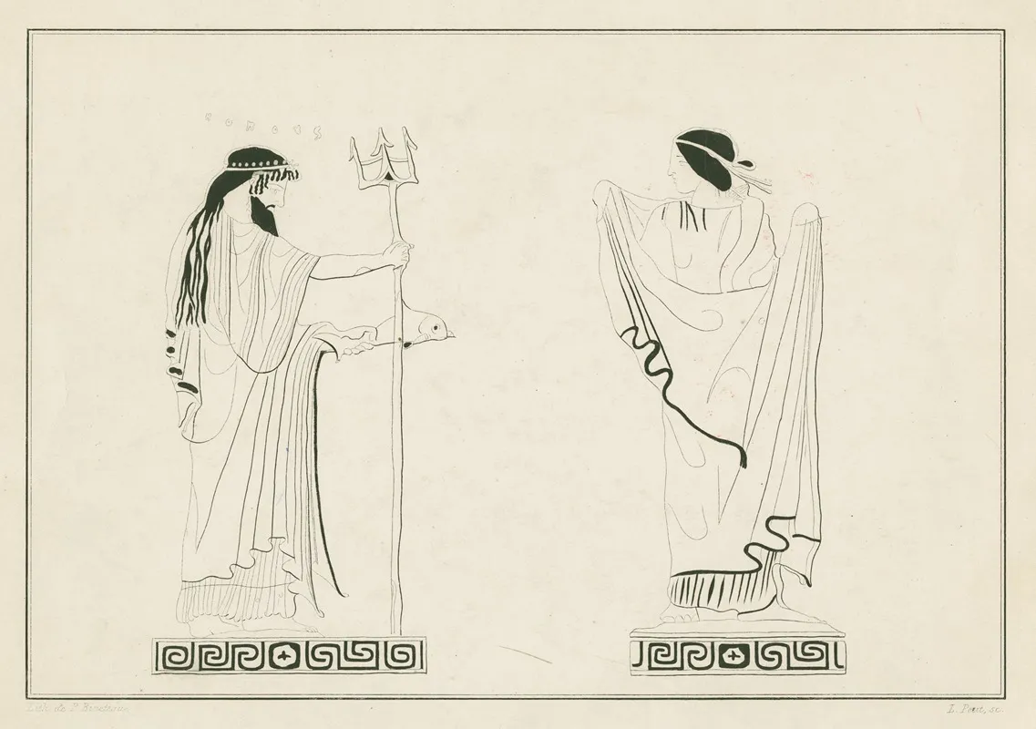 Poseidon And Amphitrite Wall Art by Louis Petit - High-Resolution Digital Print