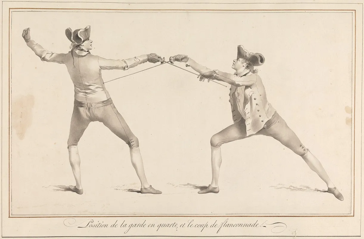 Position De La Garde En Quarte Et Le Coup De Flanconnade Wall Art by James Gwin - High-Resolution Digital Print
