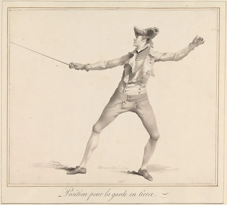 Position Pour La Garde En Tierce Wall Art by James Gwin - High-Resolution Digital Print