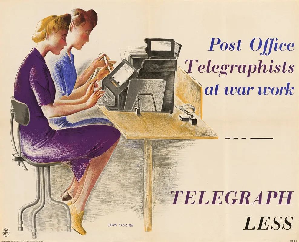 Post Office Telegraphists At War Work Telegraph Less 2 Wall Art by Donia Nachshen - High-Resolution Digital Print