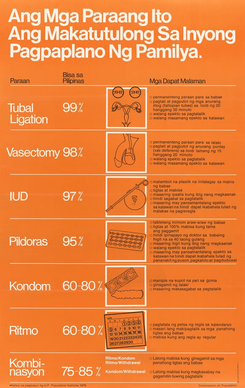 Poster Detailing Different Types Of Birth Control