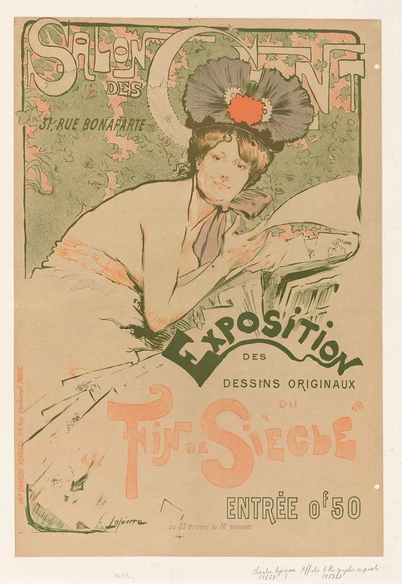 Poster For An Exhibition Of The Salon Des Cent by Charles Lapierre - High-Resolution Digital Print