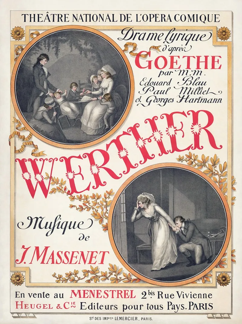 Poster For The Premiere Of Jules Massenets Werther