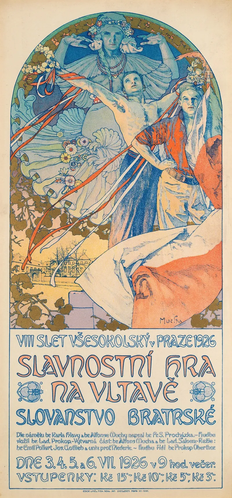 Poster For The Sokol Festival In Prague by Alphonse Mucha - High-Resolution Digital Print