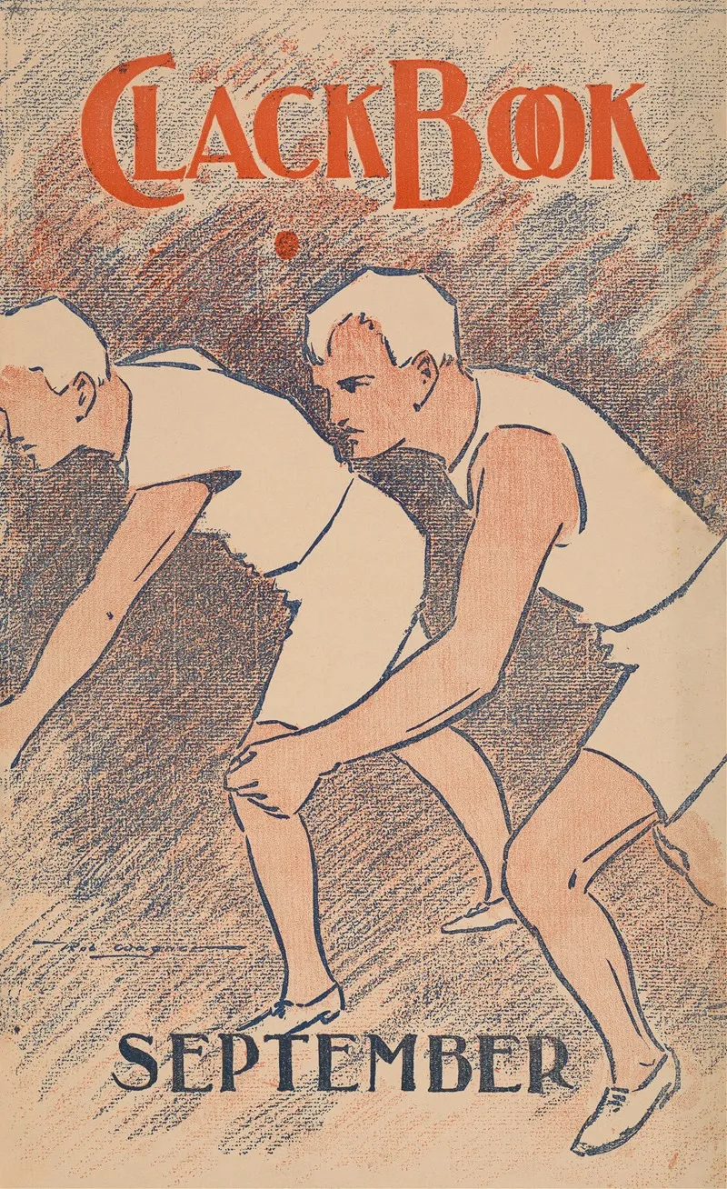 Poster Shows Two Male Athletes Preparing To Race by Robert Leicester Wagner - High-Resolution Digital Print