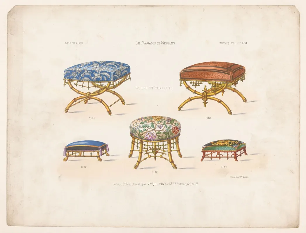 Pouffs Et Tabourets Wall Art by Victor Léon Michel Quétin - High-Resolution Digital Print