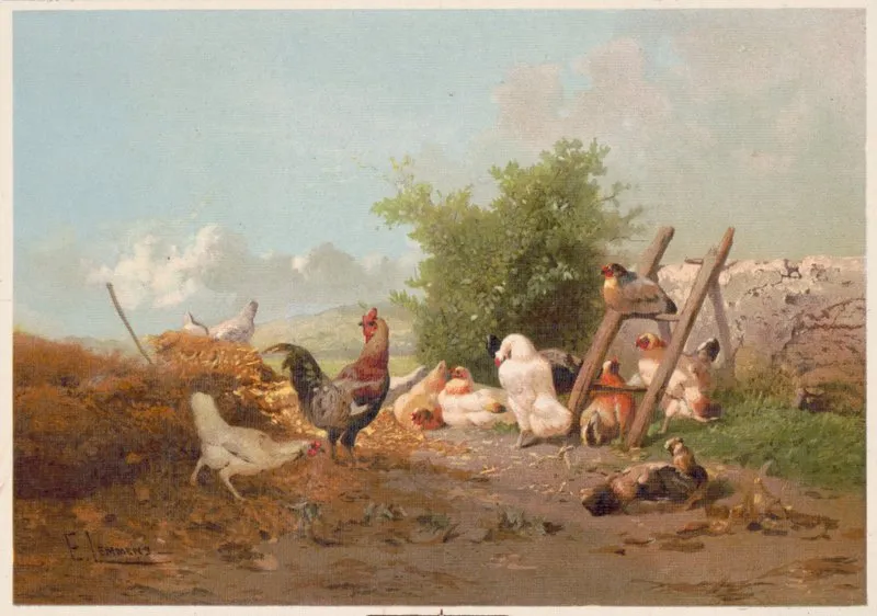 Poultry Life Wall Art by Théophile Victor Emile Lemmens - High-Resolution Digital Print