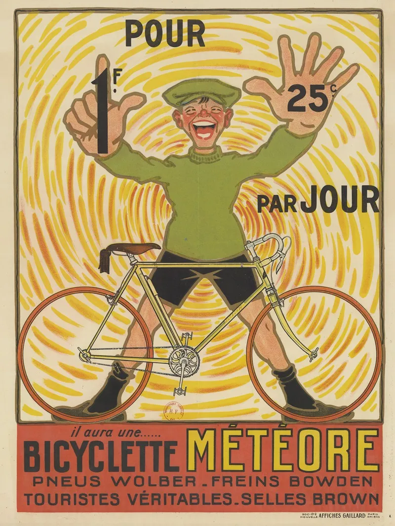 Pour 1f 25c Par Jour Il Aura Une Bicyclette Meteore Wall Art by Affiches Gaillard - High-Resolution Digital Print