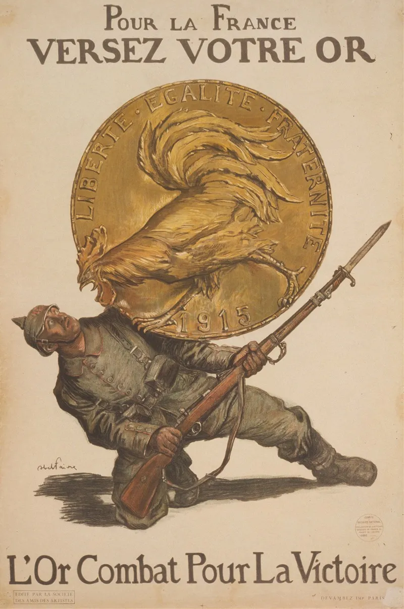 Pour La France Versez Votre Or Lor Combat Pour La Victoire Wall Art by Abel Faivre - High-Resolution Digital Print