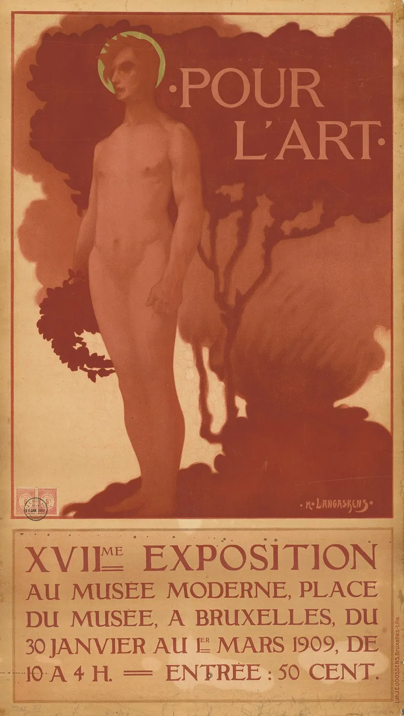 Pour Lart Xviime Exposition Au Musee Moderne Wall Art by Maurice Langaskens - High-Resolution Digital Print