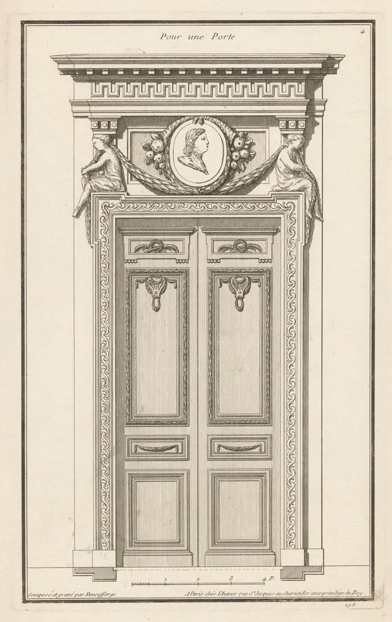 Pour Un Porte Wall Art by Jean François de Neufforge - High-Resolution Digital Print
