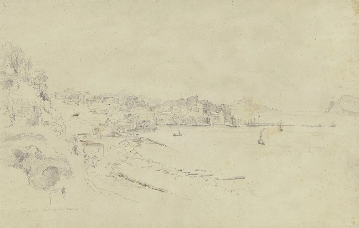 Pozzuoli Mit Der Villa Des Cicero Wall Art by Adolf Hoeffler - High-Resolution Digital Print