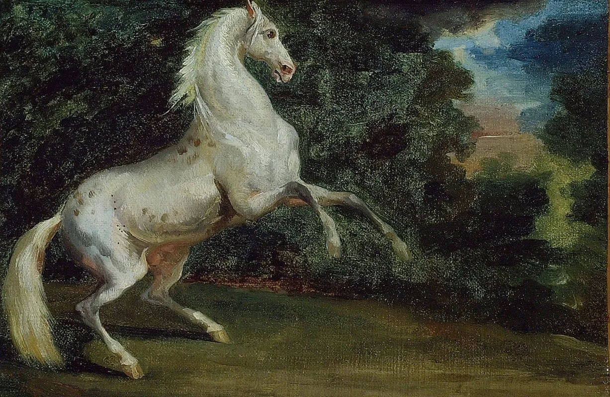 Prancing Horse Wall Art by Follower of Théodore Géricault - High-Resolution Digital Print