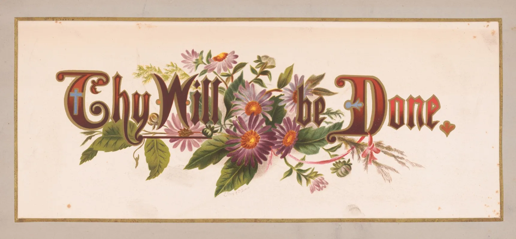 Prangs Floral Mottoes No 16 Thy Will Be Done