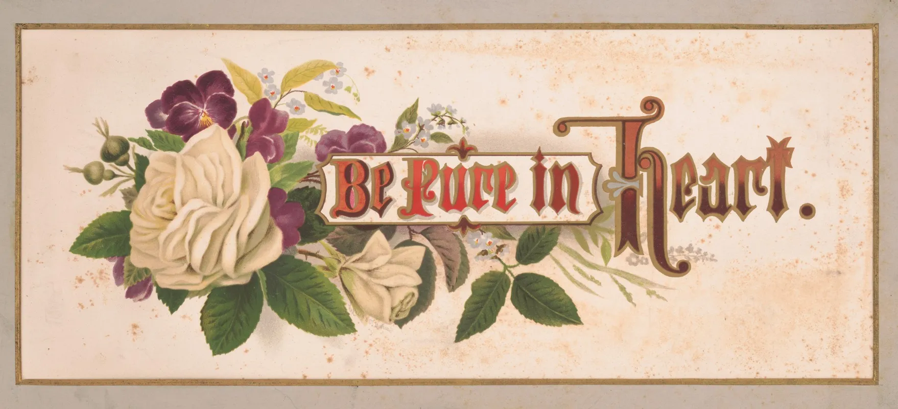 Prangs Floral Mottoes No 20 Be Pure In Heart