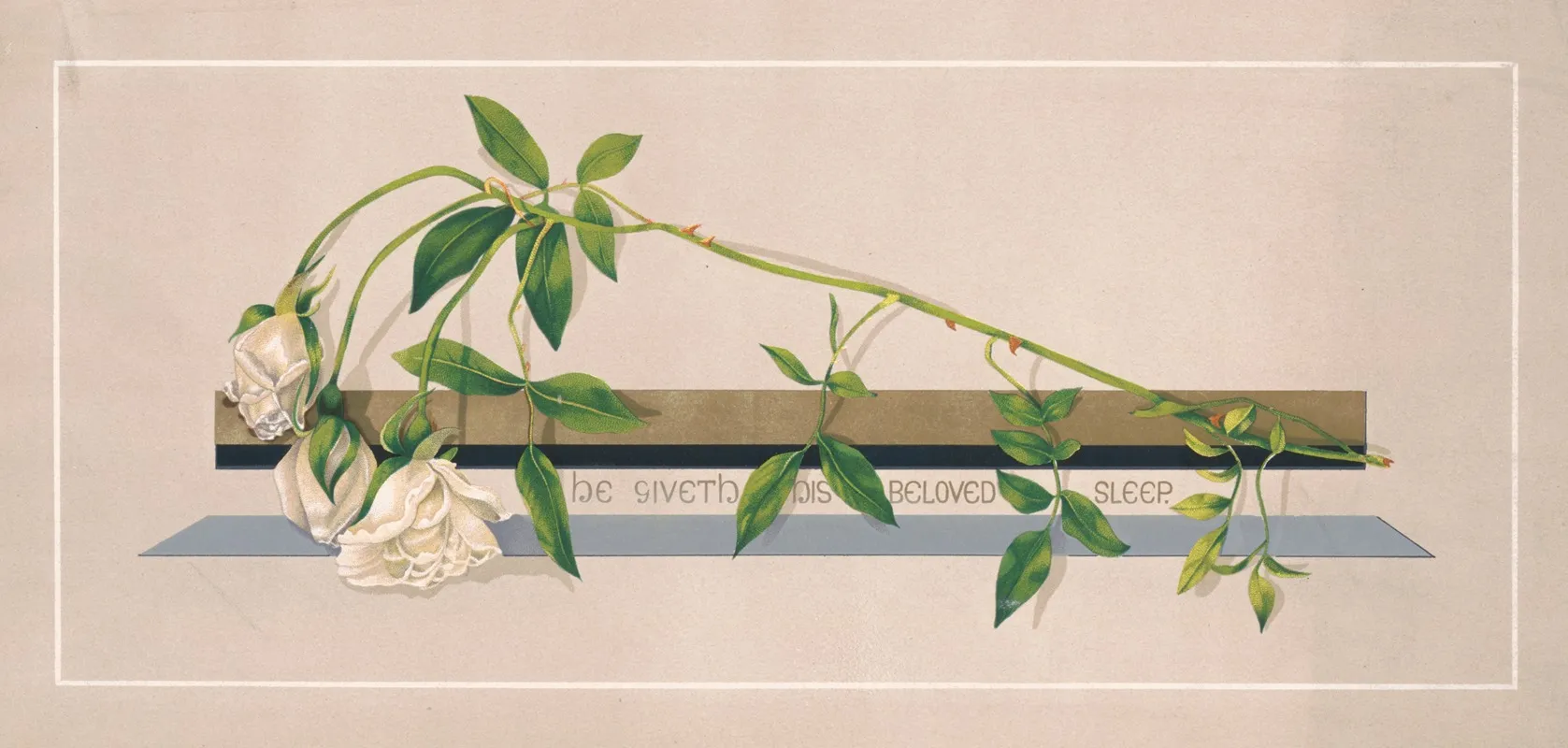 Prangs Floral Mottoes No 45 He Giveth His Beloved Sleep