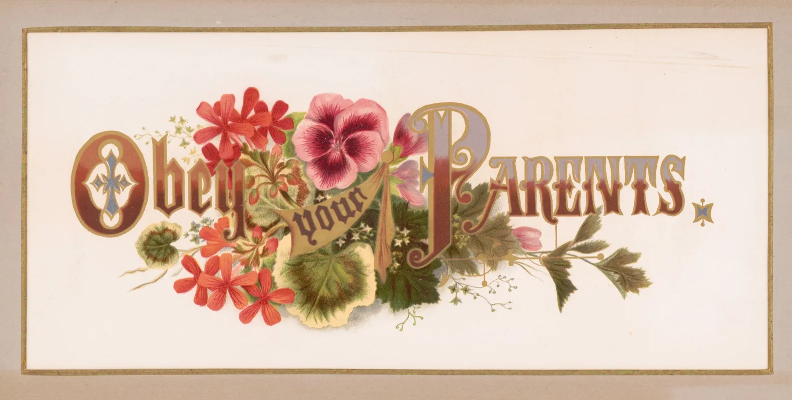 Prangs Floral Mottoes No 7 Obey Your Parents