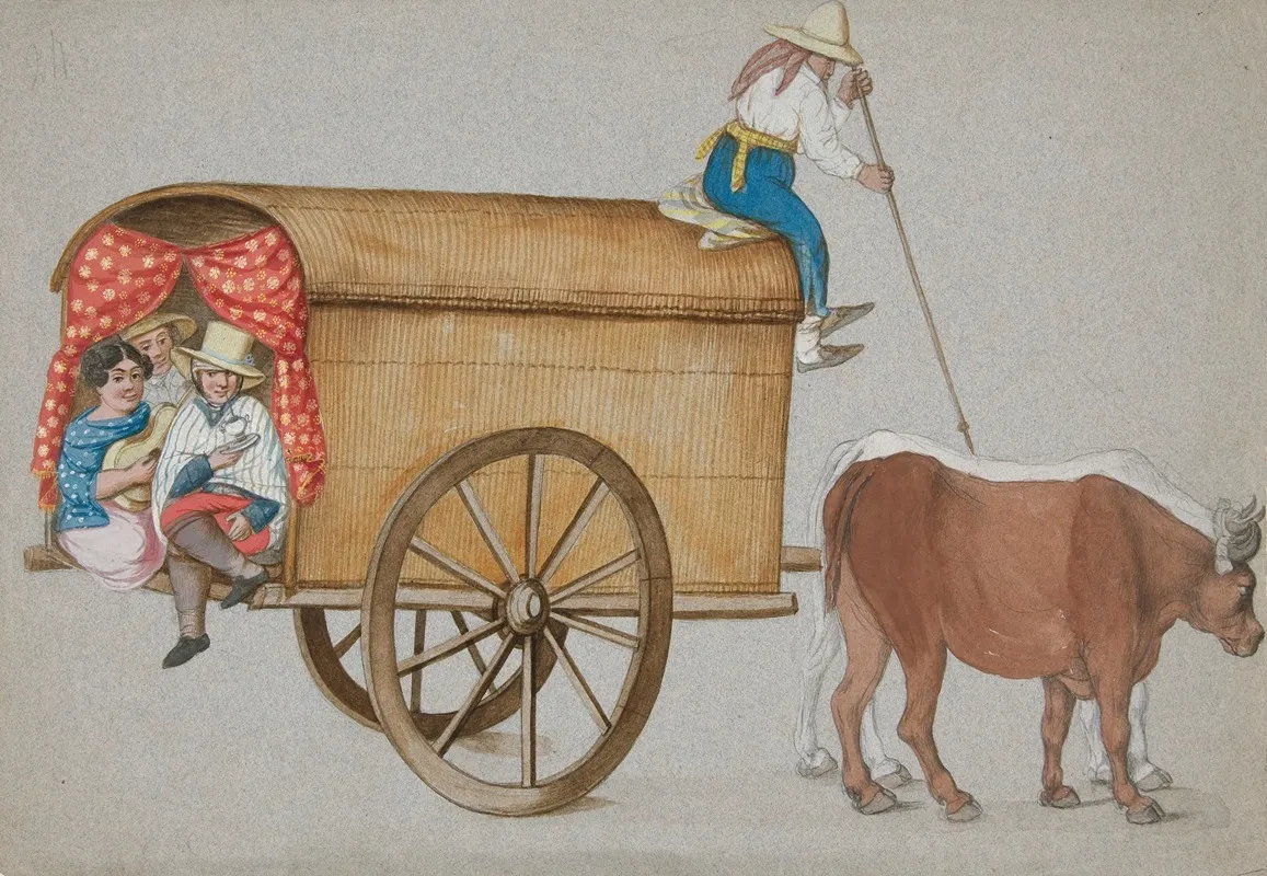 Prarie Schooner Drawn By Two Oxen Wall Art by Francisco Fierro - High-Resolution Digital Print