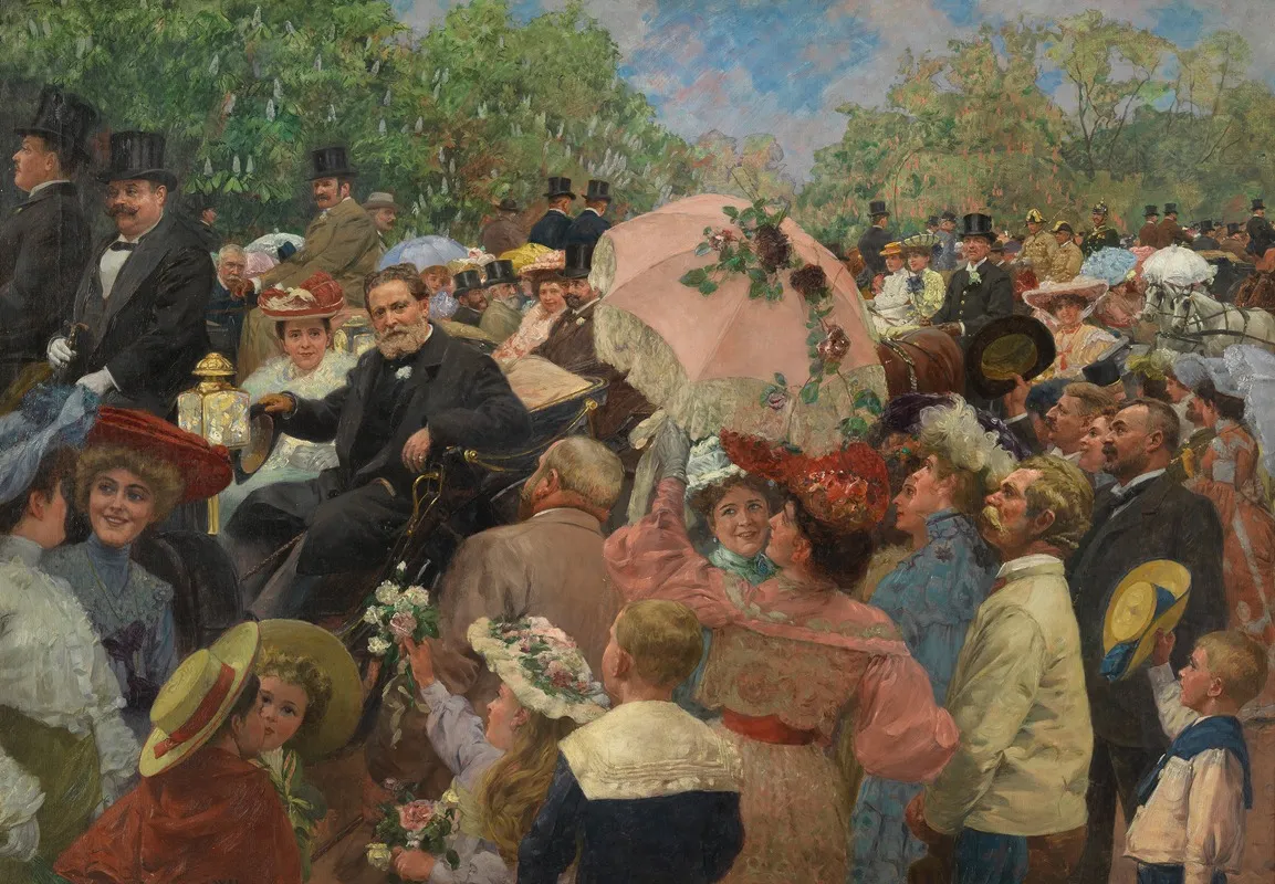 Praterfahrt Mit Burgermeister Karl Lueger Wall Art by Wilhelm Gause - High-Resolution Digital Print