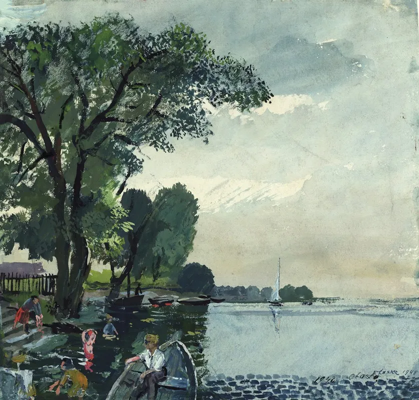 Pratermotiv An Der Alten Donau Wall Art by Oskar Laske - High-Resolution Digital Print