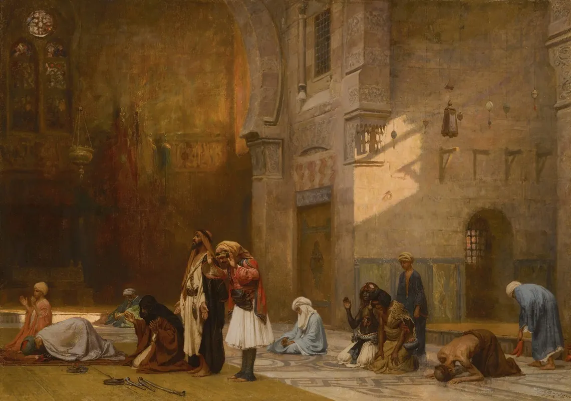 Prayer In The Mosque Cairo