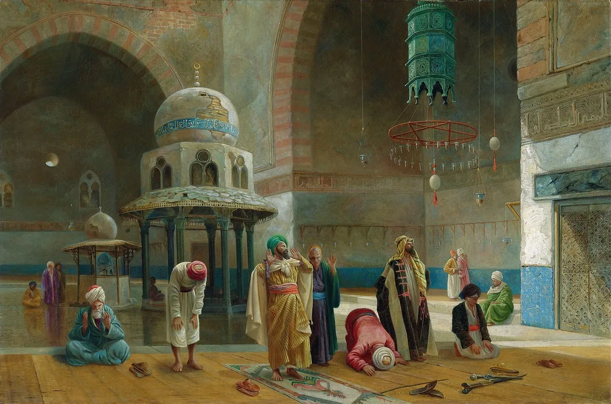 Prayer In The Mosque Of Sultan Hasan Cairo