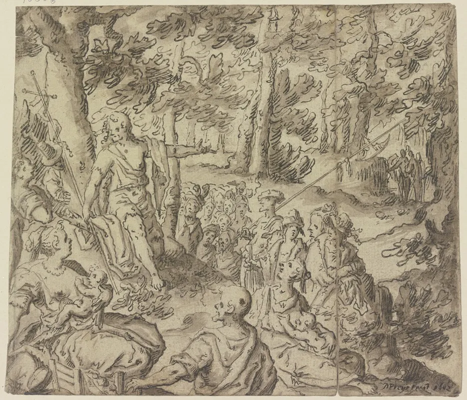 Predigt Johannes Des Taufers Im Wald Wall Art by Martin Preyss - High-Resolution Digital Print