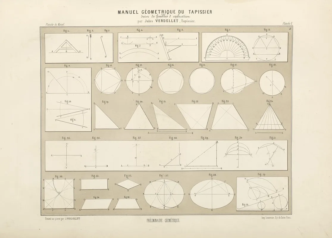 Preliminaire Geometrique Wall Art by Jules Verdellet - High-Resolution Digital Print
