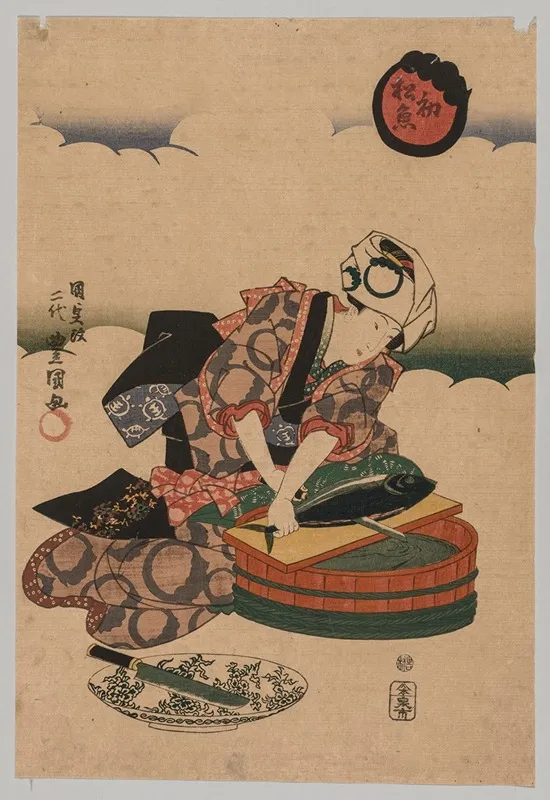 Preparing Bonita Wall Art by Utagawa Kunisada (Toyokuni III) - High-Resolution Digital Print
