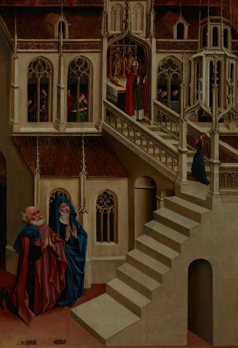 Presentation Of The Virgin Mary In The Temple Altar Panel From Marienfeld Wall Art by Johann Koerbecke - High-Resolution Digital Print