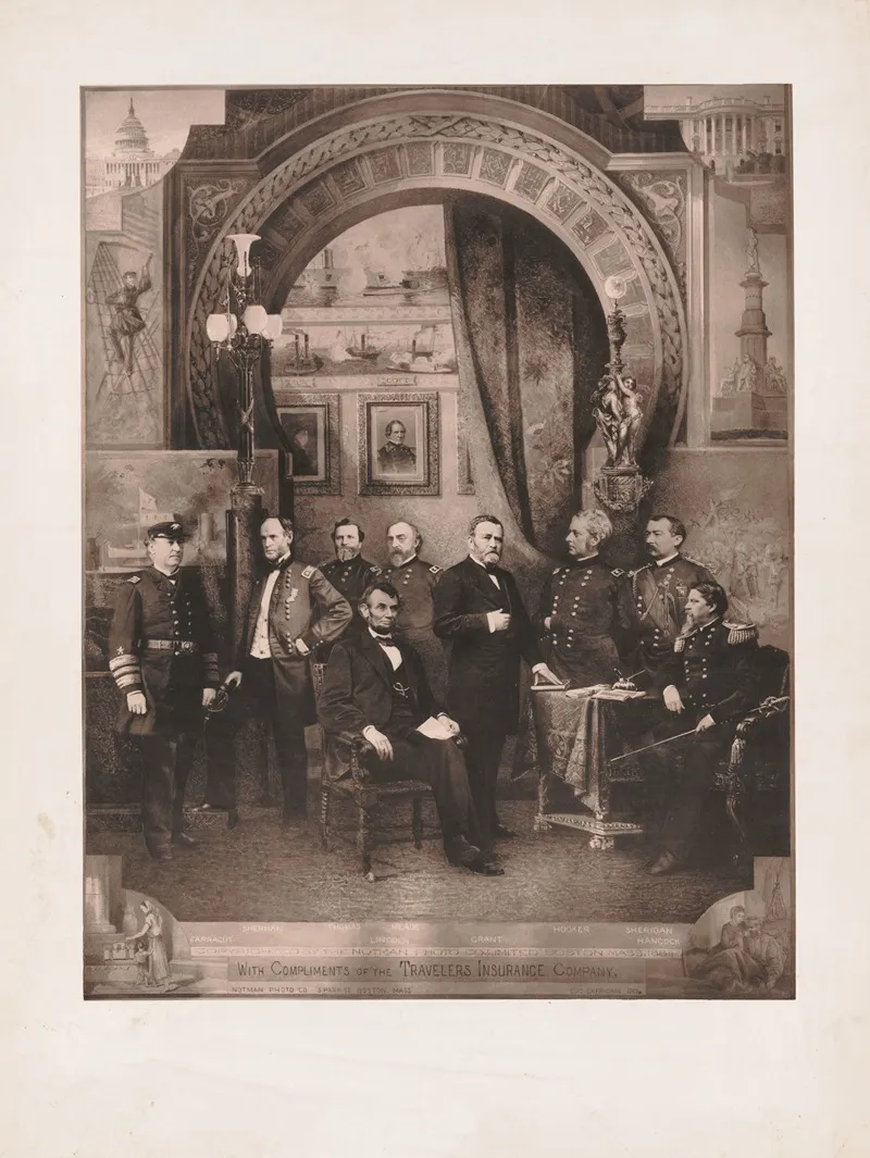 President Abraham Lincoln And His Generals Wall Art by Notman Photo Co. - High-Resolution Digital Print
