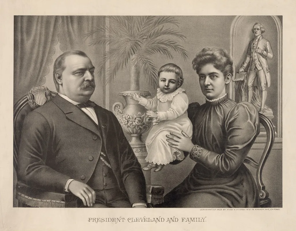 President Grover Cleveland And Family Wall Art by Kurz &amp; Allison - High-Resolution Digital Print