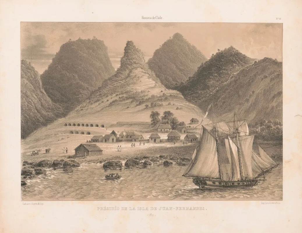 Presidio De La Isla De Juan Fernades Wall Art by Pierre Frédéric Lehnert - High-Resolution Digital Print