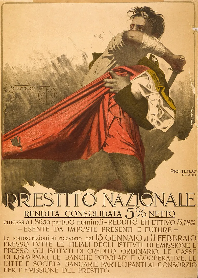 Prestito Nazionale Rendita Consolidata 5 Netto Wall Art by Mario Borgoni - High-Resolution Digital Print
