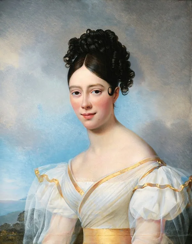 Presumed Portrait Of Maria Malibran Wall Art by Alexandre-Jean Dubois-Drahonet - High-Resolution Digital Print