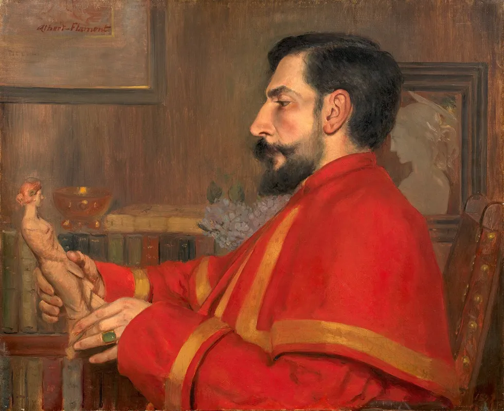 Presumed Portrait Of Samuel Pozzi 1846 1918 Wall Art by Luc-Albert Flament - High-Resolution Digital Print