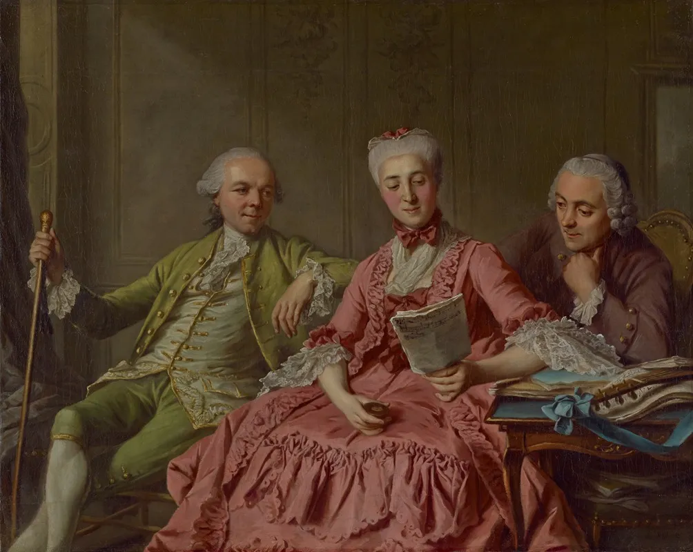 Presumed Portrait Of The Duc De Choiseul And Two Companions Wall Art by Jacques Wilbaut - High-Resolution Digital Print