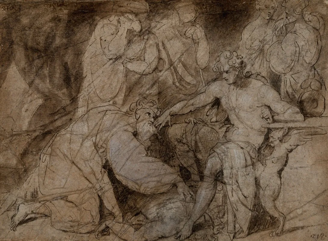 Priam Pleading With Achilles For The Body Of Hector Wall Art by Gavin Hamilton - High-Resolution Digital Print
