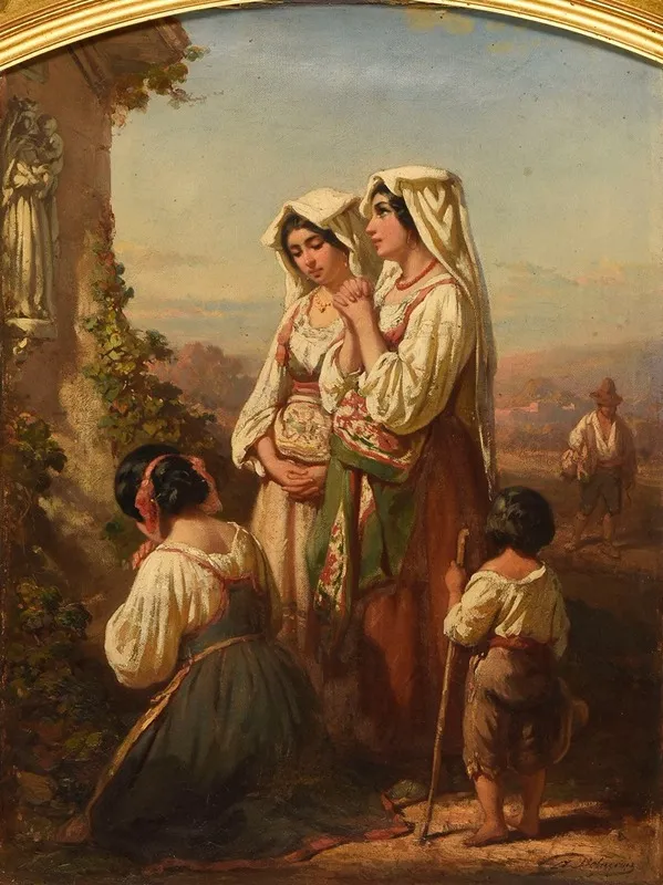 Priere A La Madone Wall Art by Auguste Delacroix - High-Resolution Digital Print